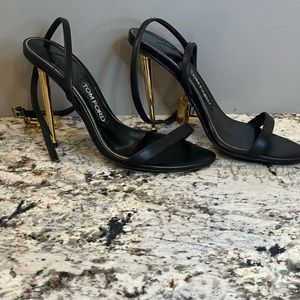 Tom Ford Leather Padlock Charm Sandal 36.5